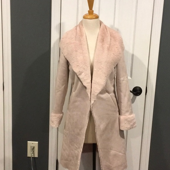 Blush Pink Faux Suede Fur coat  🎉🎉🎉 Host pick LAST ONE!! - Picture 3 of 8